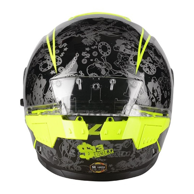 Lazer Rafale SR $13 Originele zwart-grijs-fluo gele integraal motorhelm uitverkoop