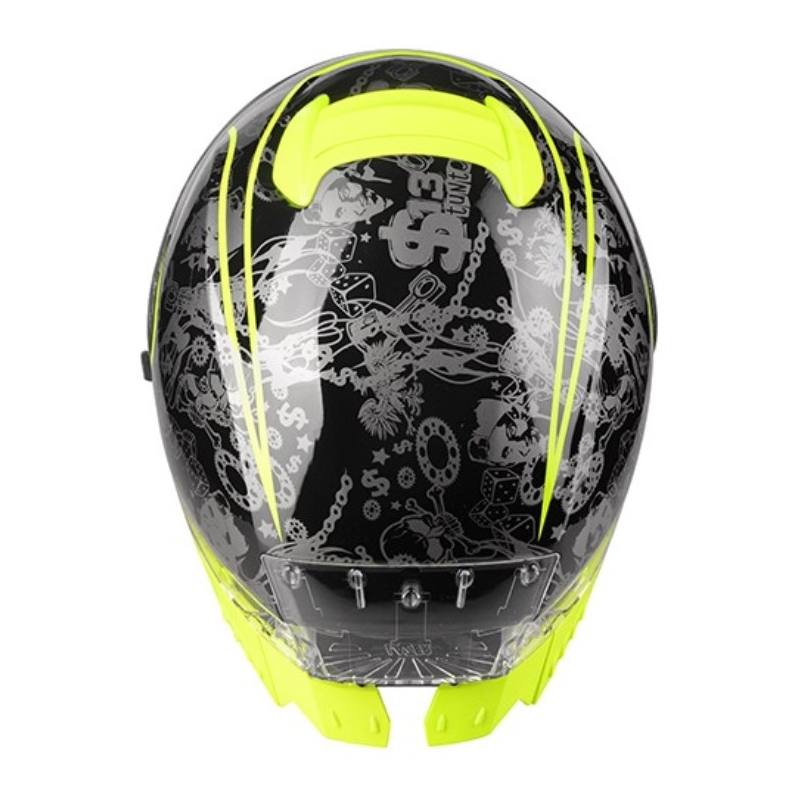 Lazer Rafale SR $13 Originele zwart-grijs-fluo gele integraal motorhelm uitverkoop