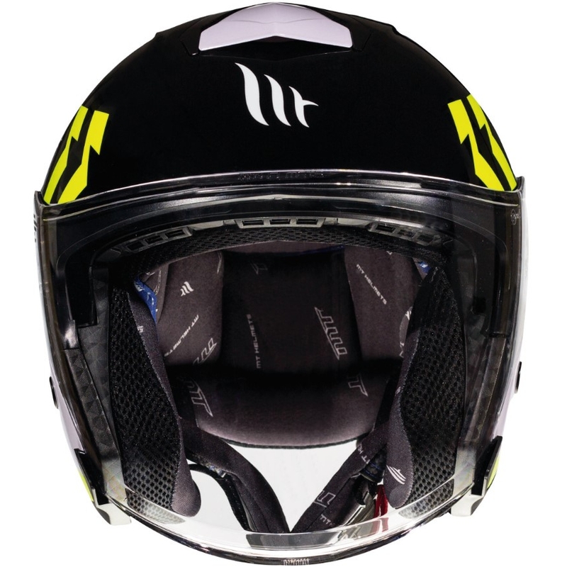 Open Motorhelm MT Thunder 3 SV Venus zwart-wit-fluogeel uitverkoop