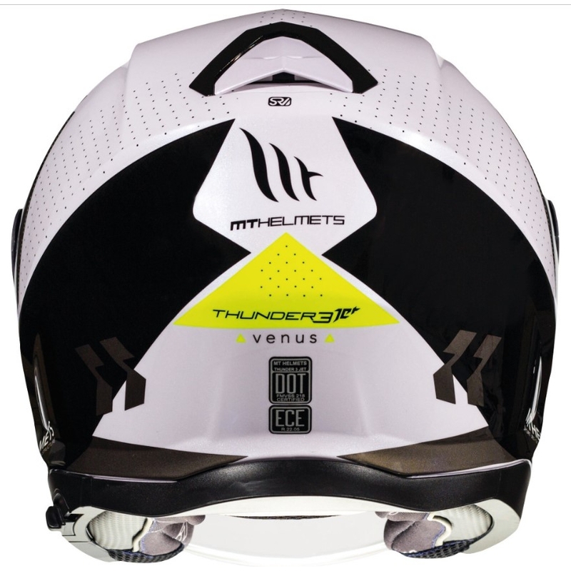 Open Motorhelm MT Thunder 3 SV Venus zwart-wit-fluogeel uitverkoop