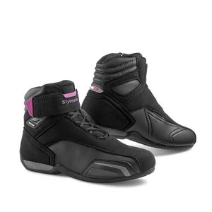 Dames Stylmartin Vector WP zwart met roze motorlaarzen