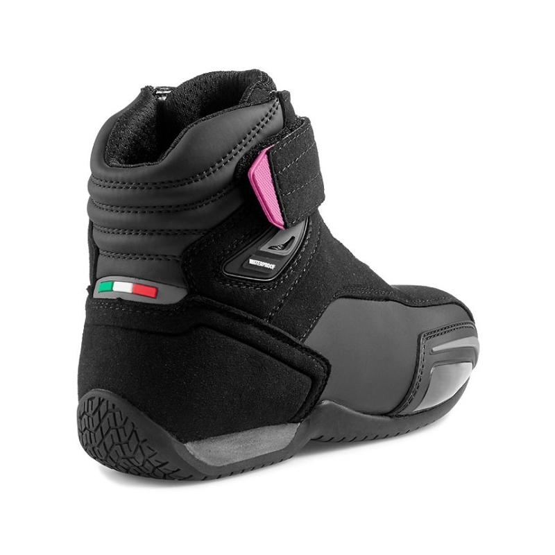 Dames Stylmartin Vector WP zwart met roze motorlaarzen