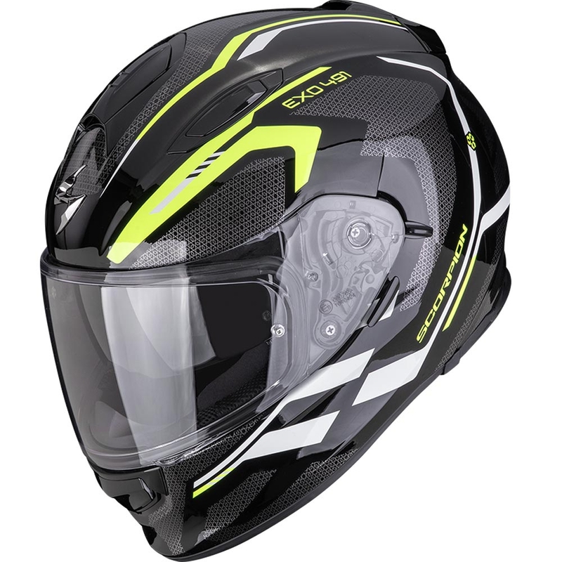 Scorpion EXO-491 KRYPTA integraal motorhelm zwart-fluor geel-wit