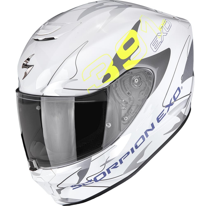Scorpion EXO-391 Key integraal motorhelm wit-zilver-fluo geel
