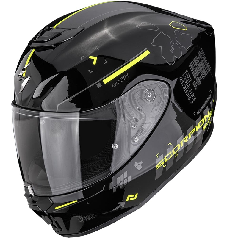 Scorpion EXO-391 Iron integraal motorhelm zwart-fluor geel