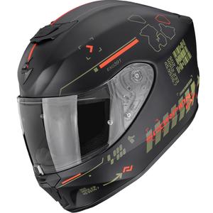 Scorpion EXO-391 Iron integraal motorhelm mat zwart-groen-rood
