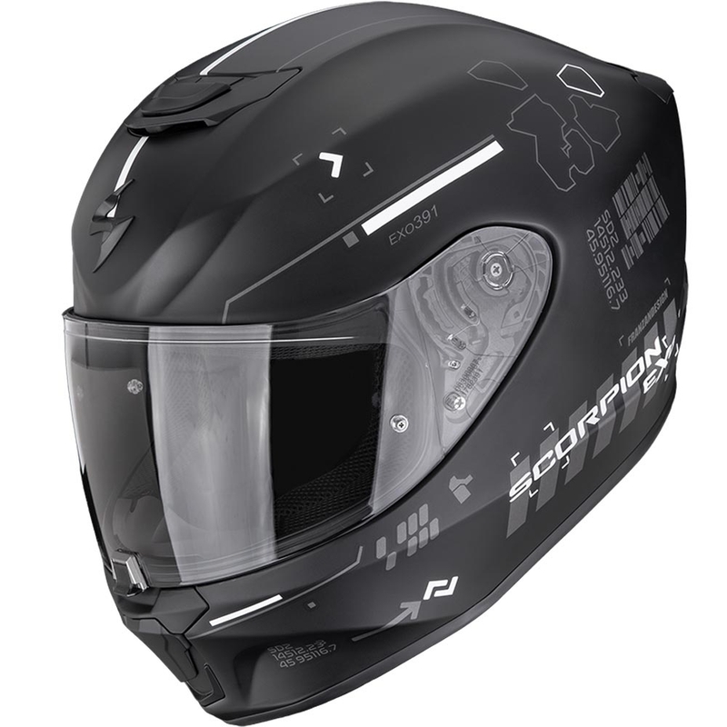 Scorpion EXO-391 Iron integraal motorhelm mat zwart-zilver