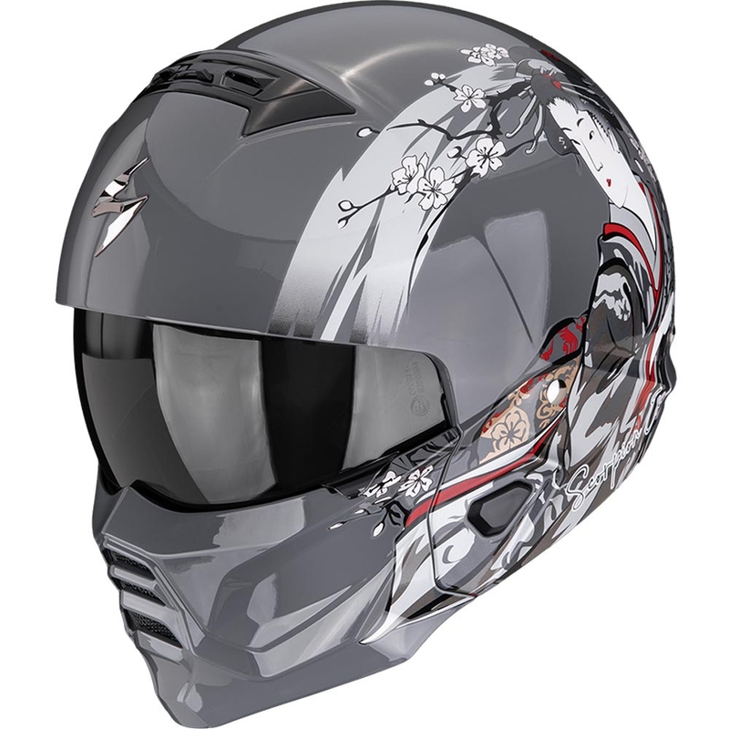 Modulaire motorhelm Scorpion EXO-COMBAT II Demure zilver