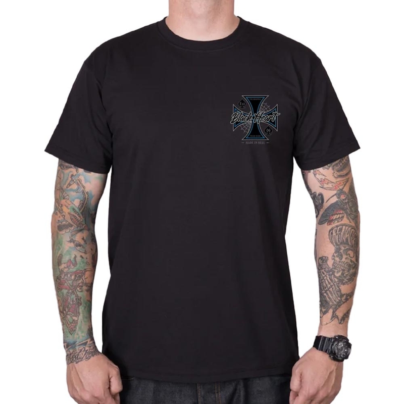 T-shirt Zwart Hart Chopper Kruis zwart