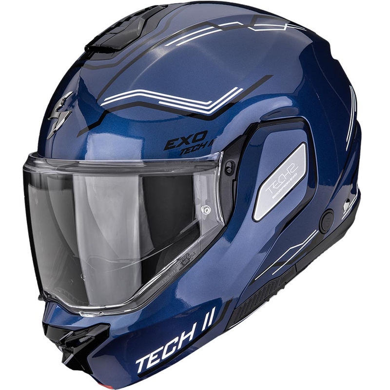 Scorpion EXO-TECH II Dash flip-up motorhelm blauw-zwart-wit