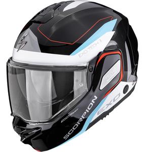 Scorpion EXO-TECH II Passager flip-up motorhelm zwart-wit-blauw