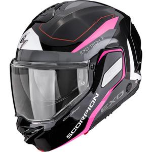 Scorpion EXO-TECH II Passager flip-up motorhelm zwart-zilver-roze