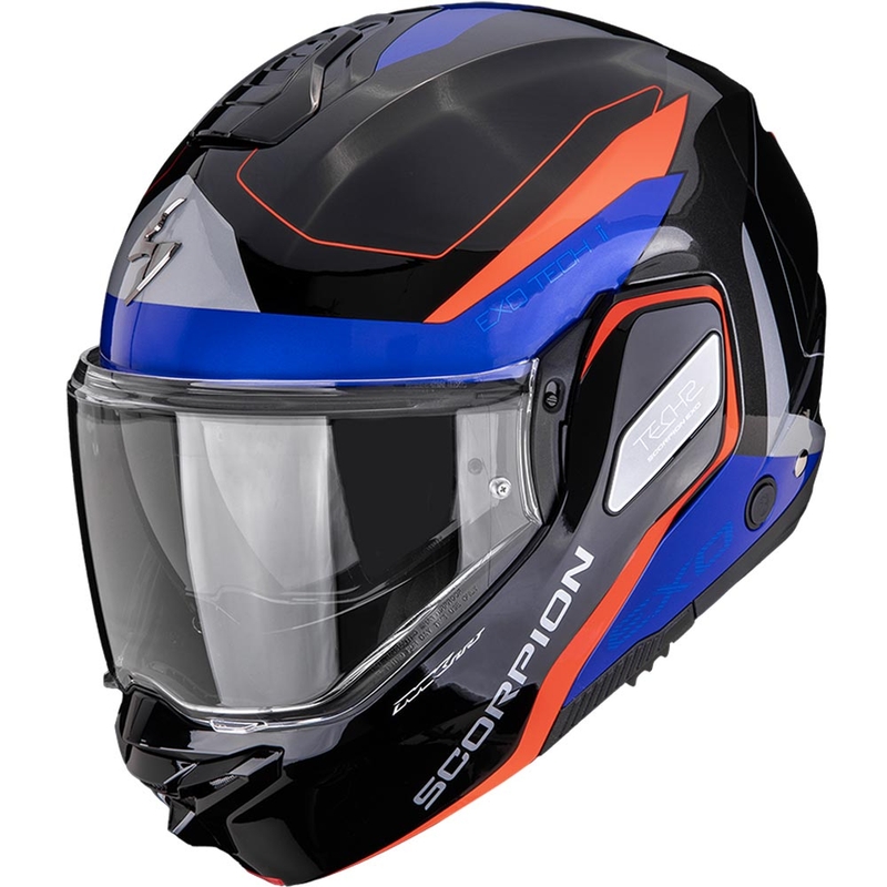 Scorpion EXO-TECH II Passager flip-up motorhelm zwart-rood-blauw