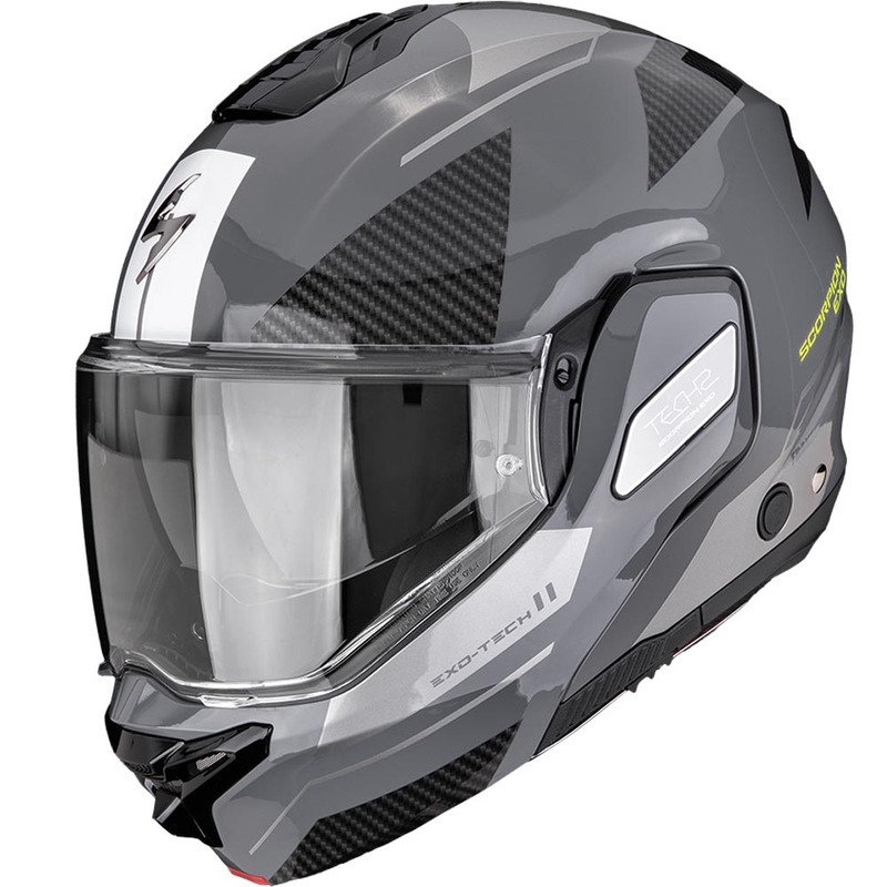 Scorpion EXO-TECH II Void flip-up motorhelm zilver-fluor geel