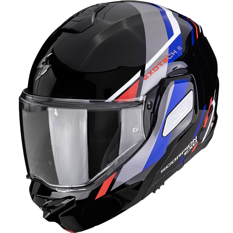 Scorpion EXO-TECH II Markus opklapbare motorhelm zwart-blauw-rood