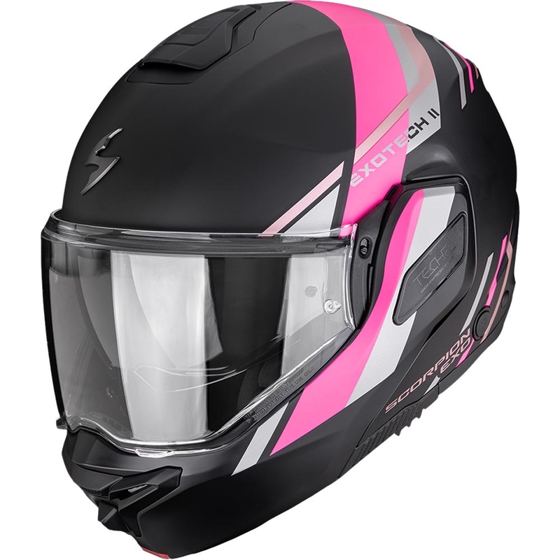 Scorpion EXO-TECH II Markus opklapbare motorhelm matzwart-roze