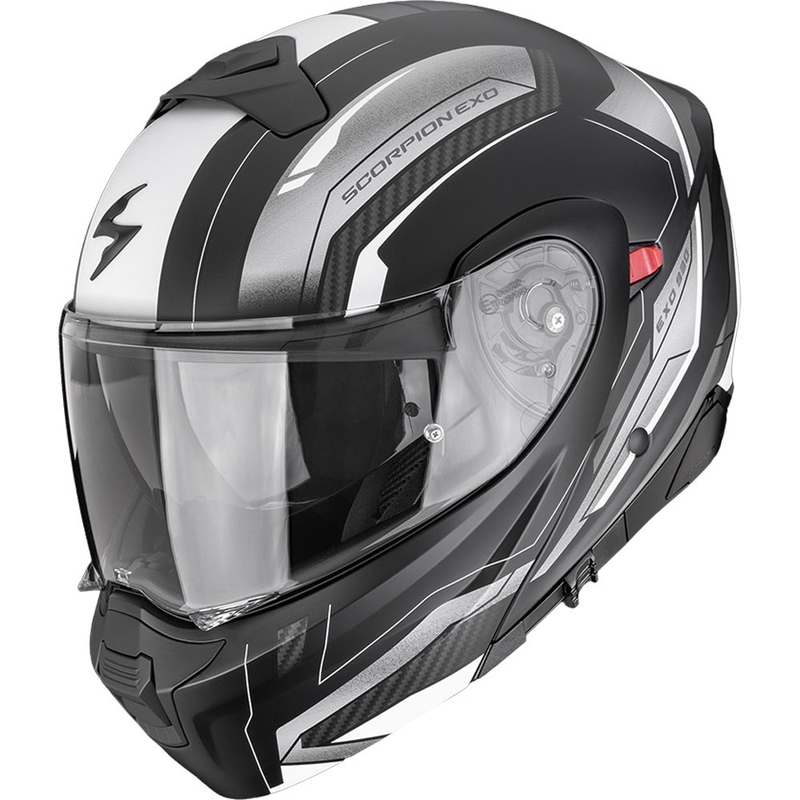 Scorpion EXO-930 EVO Space flip-up motorhelm matzwart-zilver-wit