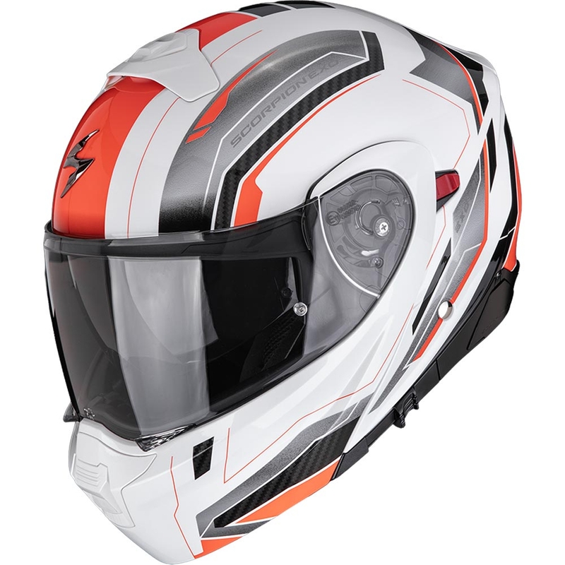 Scorpion EXO-930 EVO Space flip-up motorhelm wit-zilver-rood