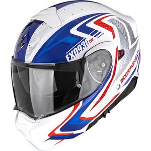 Scorpion EXO-930 EVO Alpha opklapbare motorhelm wit-rood-blauw