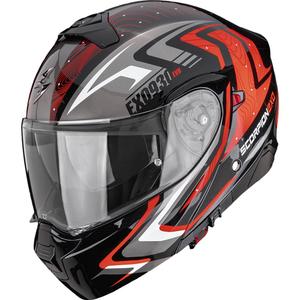 Scorpion EXO-930 EVO Alpha opklapbare motorhelm zwart-zilver-rood