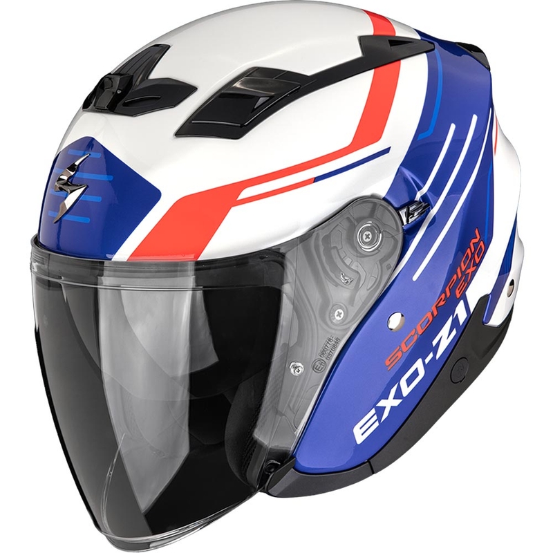 Scorpion EXO-Z1 Prymus open motorhelm wit-blauw-rood