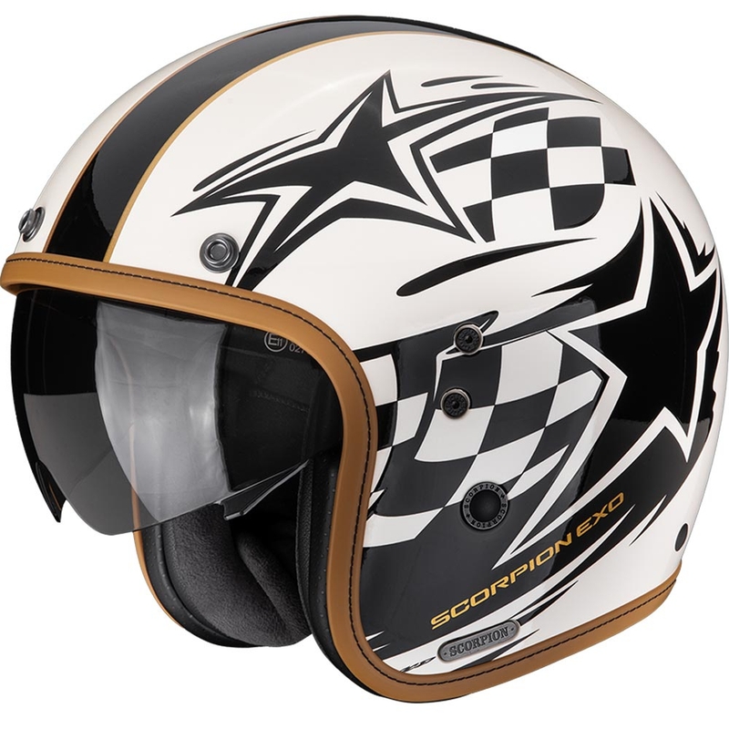 Scorpion Belfast II Flagstone open motorhelm, crème-zwart