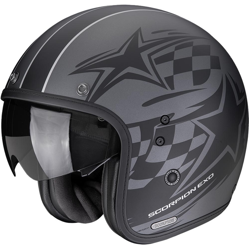 Scorpion Belfast II Flagstone open motorhelm, mat zilver-zwart