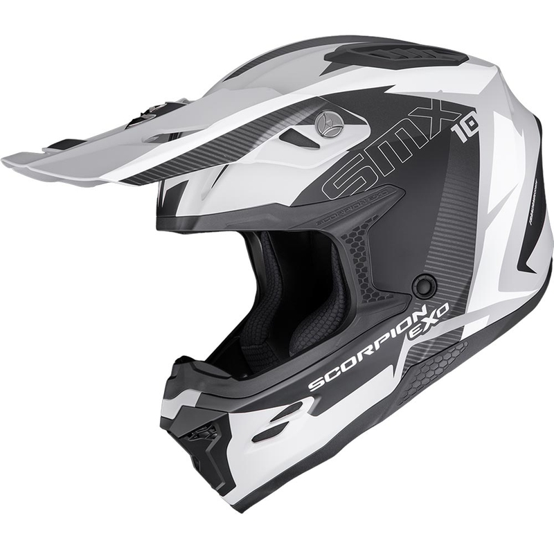 Scorpion SMX-10 Speed motorcrosshelm matgrijs-zwart-wit