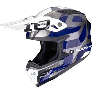 Scorpion SMX-10 Leap motorcrosshelm zilverblauw