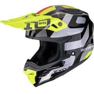 Scorpion SMX-10 Leap motorcrosshelm zwart-zilver-fluo geel