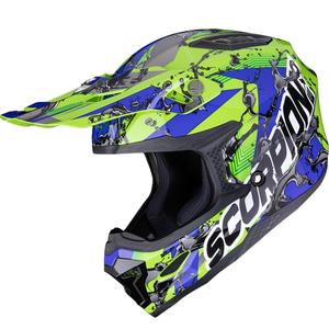 Scorpion SMX-10 benzine crosshelm groen-blauw-zwart