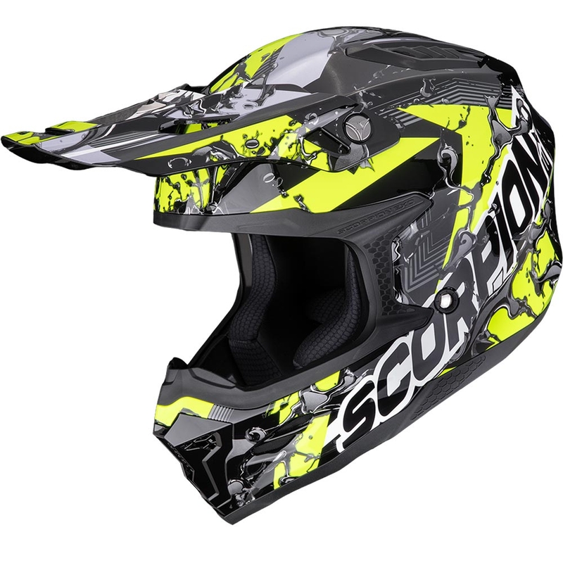 Scorpion SMX-10 benzine crosshelm zwart-geel