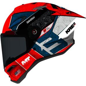 Integraal motorhelm MT KRE 2 PLUS Danish 26 Season B5 rood-blauw
