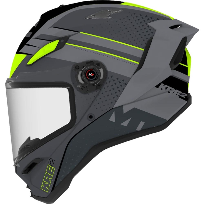 Integraal motorhelm MT KRE 2 Fusion C2 mat-glanzend grijs-fluor geel