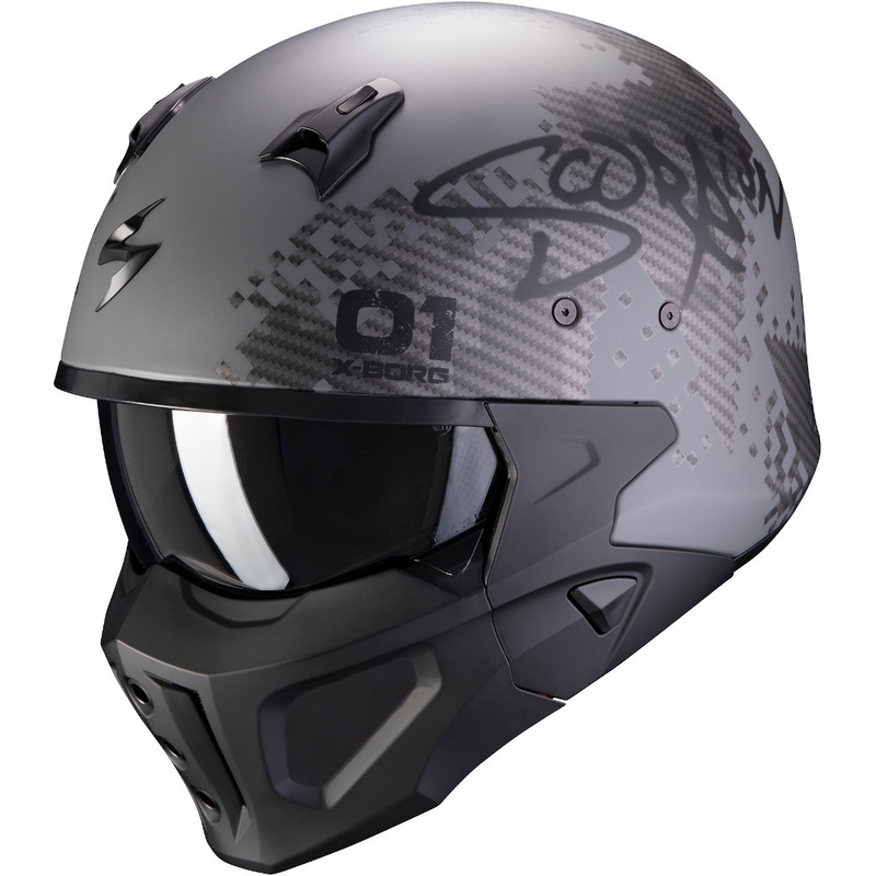 Helm Scorpion COVERT-X Xborg zilver-zwart