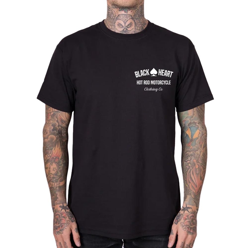 Zwart T-shirt met opdruk 'Black Heart Hot Rod Motorcycle'