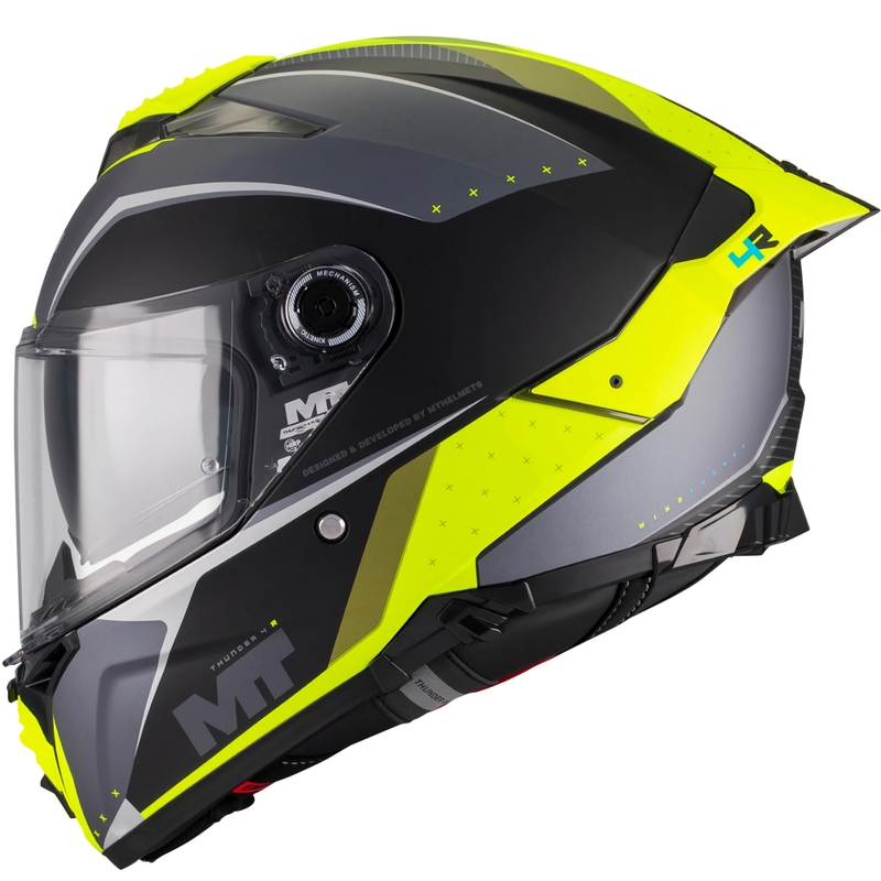 Integraal motorhelm MT Thunder 4 R SV Wind Tunnel B3 zwart-grijs-fluor geel