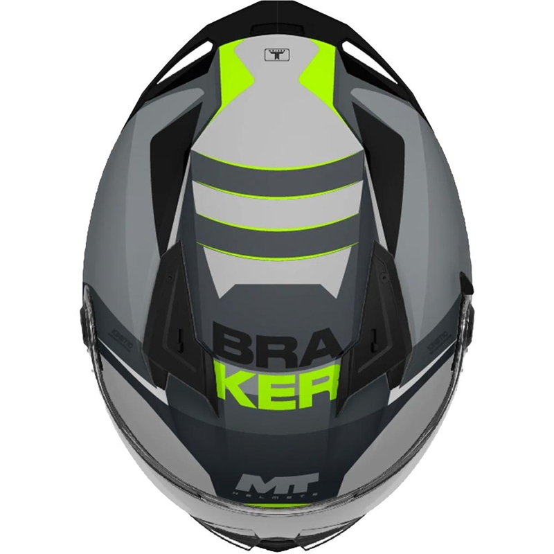 Integraal motorhelm MT Braker SV Inception C2 grijs-fluor geel