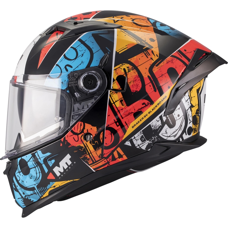 Integraal motorhelm MT Braker SV Blackboard B5 zwart-blauw-rood