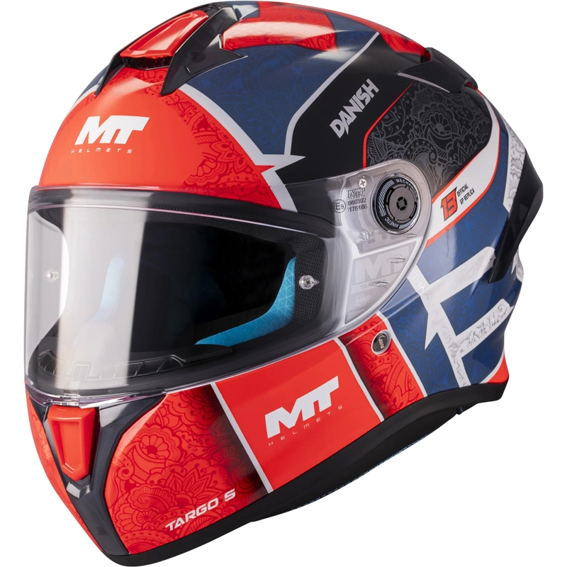Integraal motorhelm MT Targo S Danish_26_Season C5 rood-blauw-grijs