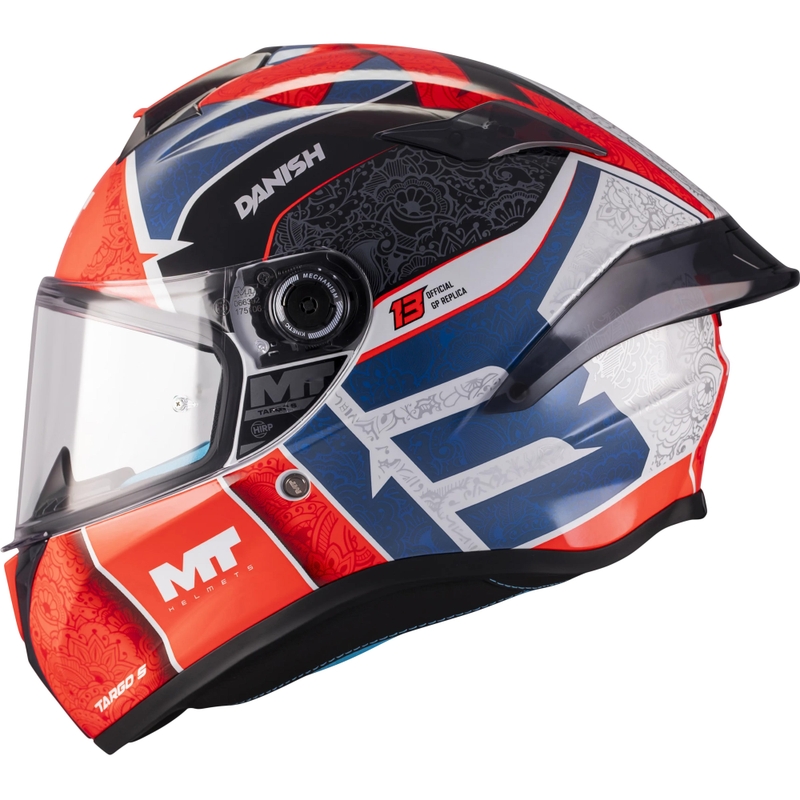 Integraal motorhelm MT Targo S Danish_26_Season C5 rood-blauw-grijs