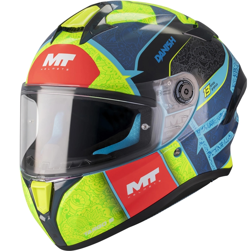 Integraal motorhelm MT Targo S Danish_26_Brasil C3 blauw-fluor geel-rood