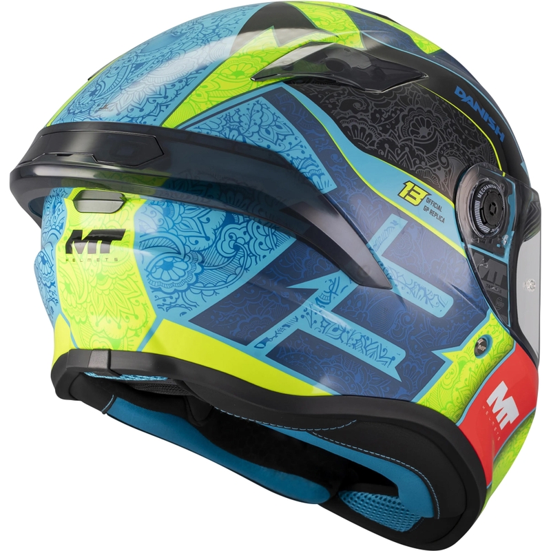 Integraal motorhelm MT Targo S Danish_26_Brasil C3 blauw-fluor geel-rood