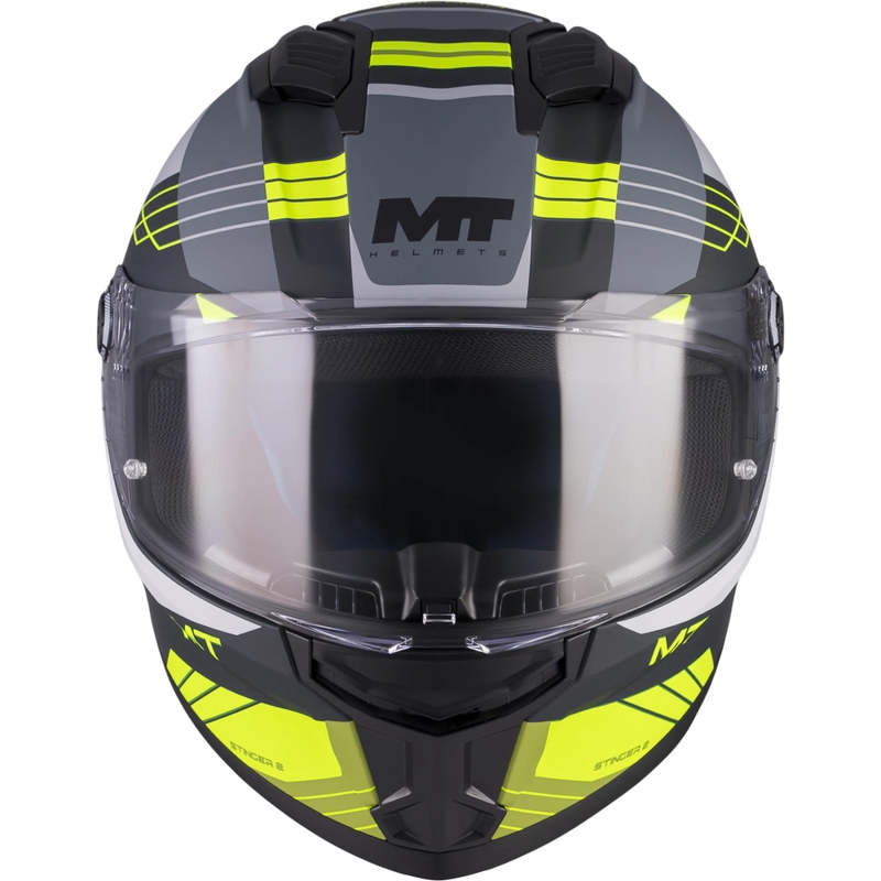 Integraal motorhelm MT Stinger 2 Baldur C3 zwart-grijs-fluo geel