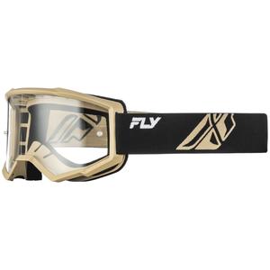 Fly Racing Focus motorcrossbril zwart-khaki met transparant plexiglas