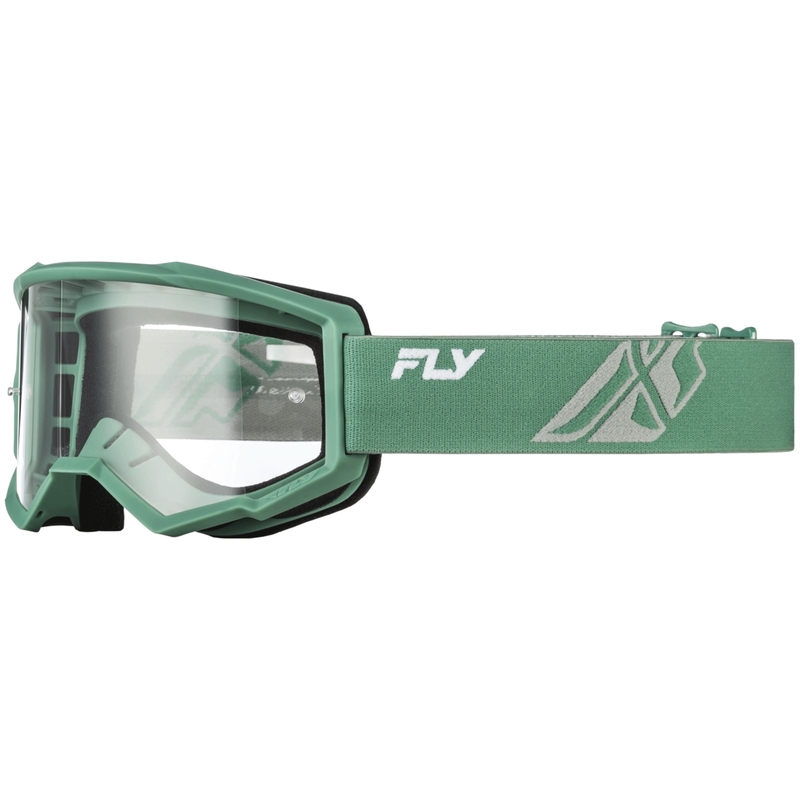 Fly Racing Focus groene motorcrossbril met transparante lenzen
