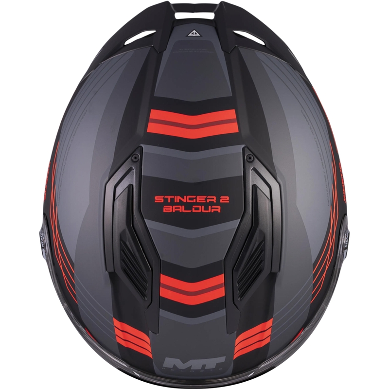 Integraal motorhelm MT Stinger 2 Baldur C15 matzwart-grijs-rood