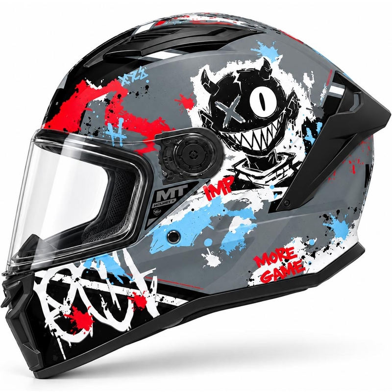 Integraal motorhelm MT Stinger 2 IMP C5 matzwart-grijs-rood
