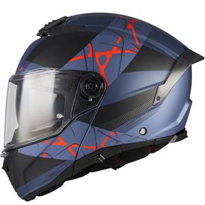 Opklapbare motorhelm MT Atom 2 SV Change C17 matzwart-blauw