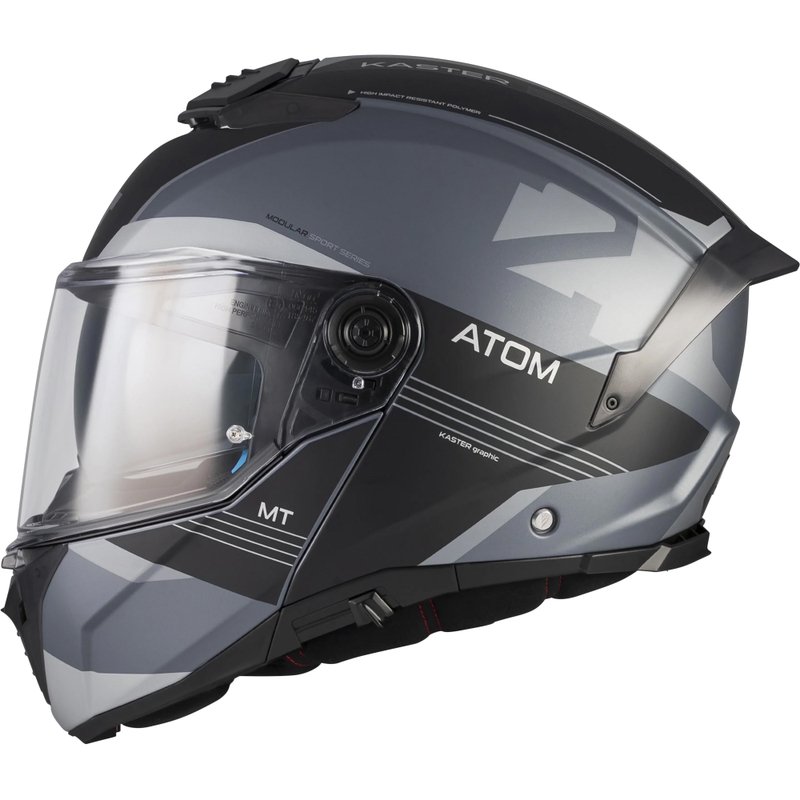 Opklapbare motorhelm MT Atom 2 SV Kaster C2 matzwart-grijs